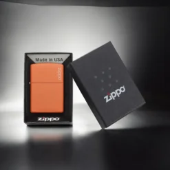 ZIPPO® Orange Matte Logo Design with Box 231ZL