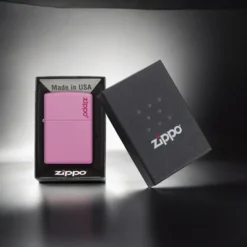 ZIPPO® Pink Matte Logo Design with Box 238ZL