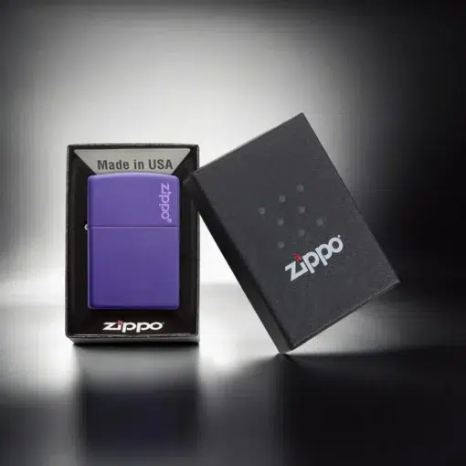 ZIPPO® Purple Matte Logo Design with Box 237ZL