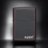 ZIPPO® Red Border Black Matte 218ZB