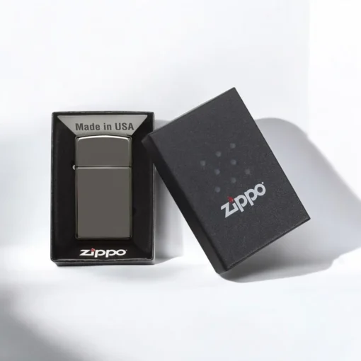 ZIPPO® Slim Black Ice® Lighter with Box 20492