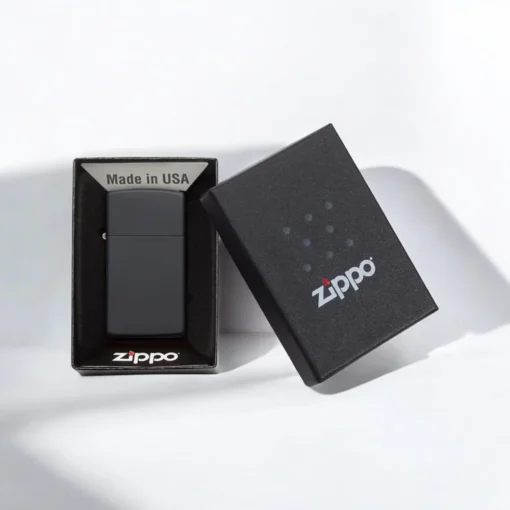 ZIPPO® Slim Black Matte Lighter with Box 1618