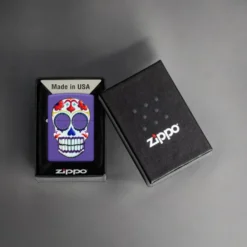 ZIPPO® Sugar Skull Purple Lighter with Box 49859