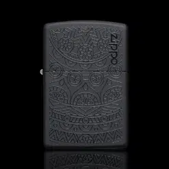ZIPPO® Tone On Tone Black Matte Lighter – Front View