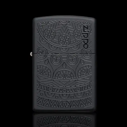 ZIPPO® Tone On Tone Black Matte Lighter – Front View