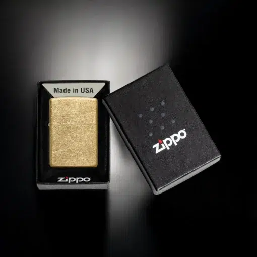 ZIPPO® Tumbled Brass Finish with Box 49477