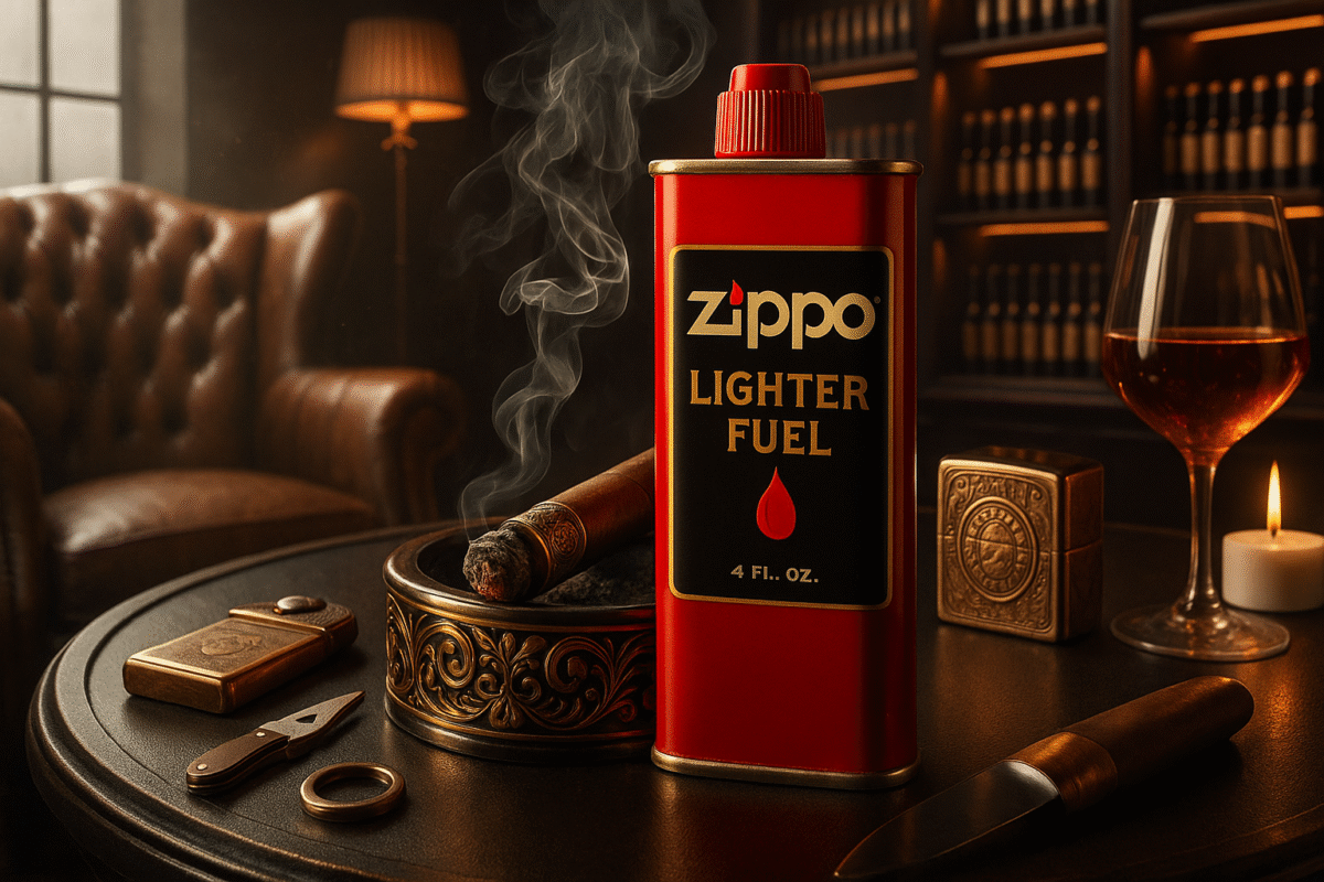 Free ZIPPO® Lighter Fuel 3341C offer with luxury cigar accessories at Amber Ash