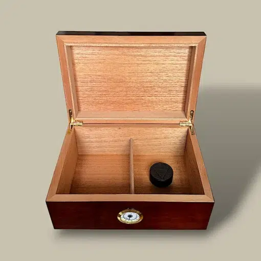 Open Cherry Humidor with Hygrometer – HM-215L-BR