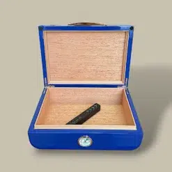 Open Blue Cigar Humidor – Cedar Interior – 30 Cigars