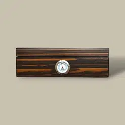 Ebony Cigar Humidor – 30 Cigars – Front with Hygrometer