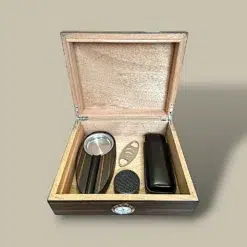 Open Ebony Humidor with Accessories – 30 Cigars