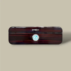 Ebony Finish Cigar Humidor with Hygrometer – Front View