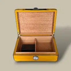 Interior View of 30 Cigar Humidor with Divider and Humidifier