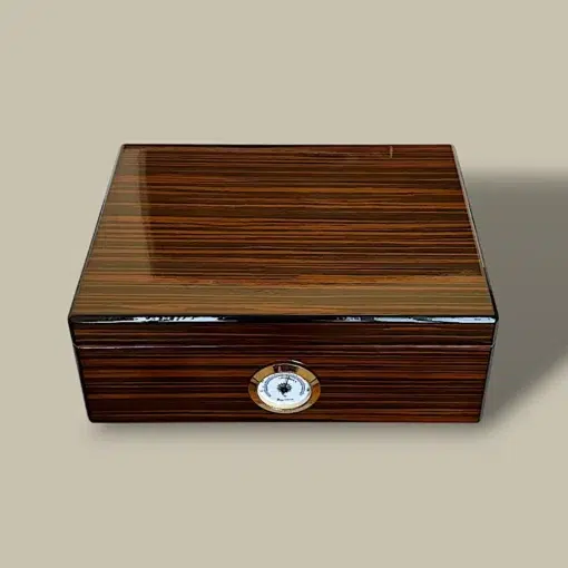 Cigar Humidor with High Gloss Finish – Top Angle