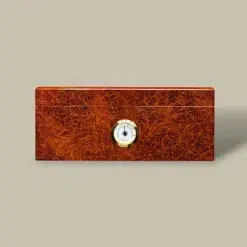 Humidor for 60 Cigars – Burl Finish – Front View
