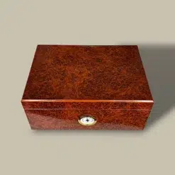 Humidor for 60 Cigars – Burl Finish – Top View