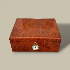 Gloss Burlwood Humidor – Top View – 60 Cigars