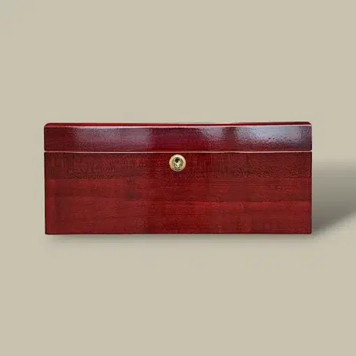Cherry Cigar Humidor – 60 Cigars – Front with Lock