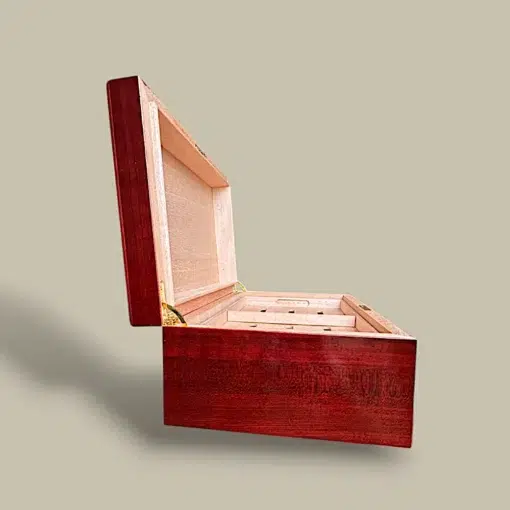 Side View Humidor – Glossy Cherry Finish – 75 Cigars
