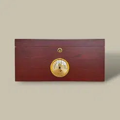 Cherry Glass Cigar Humidor – 80 Cigars – Front with Hygrometer