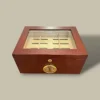 Glass Top Humidor – 80 Cigars – Cherry Finish – Top View