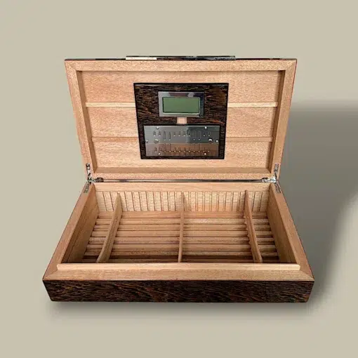 Side Profile of Open Humidor with Lid Raised