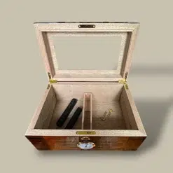 Interior View of Mahogany Humidor – Tray Removed