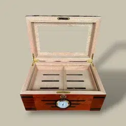 Open Humidor with Tray – 80 Cigars – Mahogany Wood