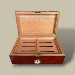 Open Brown Cigar Humidor with Tray – HM-213L-BR