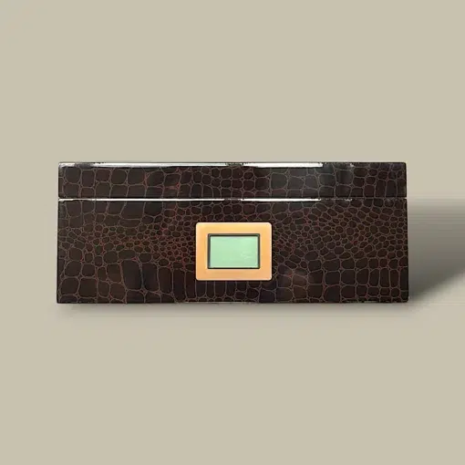 Crocodile Finish Cigar Humidor – Front View – HM-114M-AE
