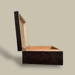 Side View of Open Crocodile Humidor – HM-114M-AE