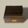 Brown Crocodile Humidor – Top View – HM-114M-AE