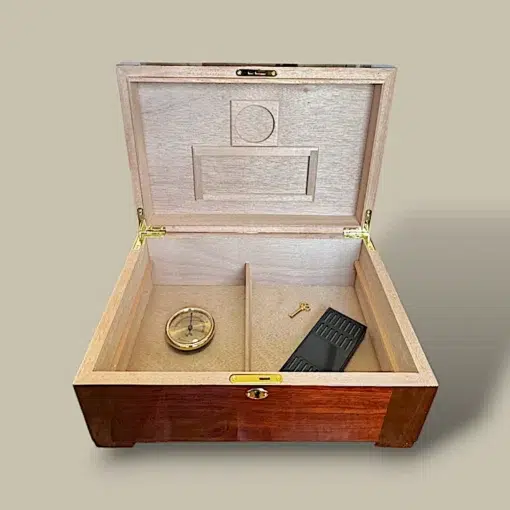 Open Mahogany Humidor with Tray – HM-214L-TL