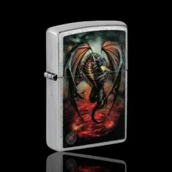 ZIPPO® Dragon Lighter – Side Angle with Anne Stokes Design