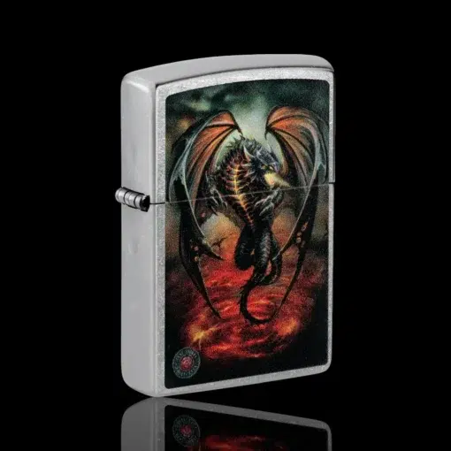 ZIPPO® Dragon Lighter – Side Angle with Anne Stokes Design