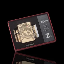 Boxed ZIPPO® Asian Dragon Gold Lighter – Armor Series