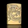 ZIPPO® Asian Dragon Gold Lighter – Front View