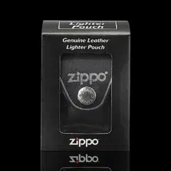ZIPPO® Black Leather Pouch in Retail Box