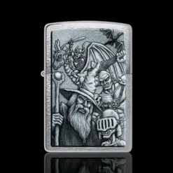 ZIPPO® Mystical Beings Lighter – Wizard, Knight & Dragon – Front