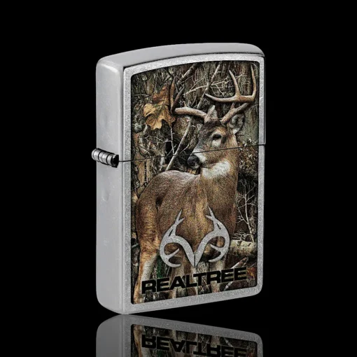 ZIPPO® Realtree Edge Camo Lighter – Side Angle – Buck Design